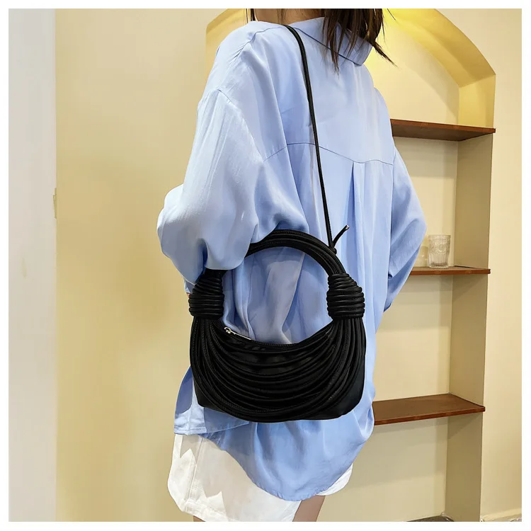 High quality Arrival Ladies Hand Bags Half Moon Cable Shape Women Underarm Bag Fashion Cute Lady Unique Purse Womens Handbags