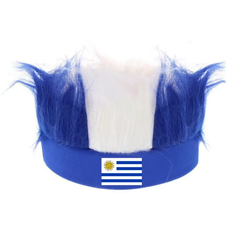 2022 Qutar Top 32 national team flag customization worlds cup football fans wig hat wigs caps