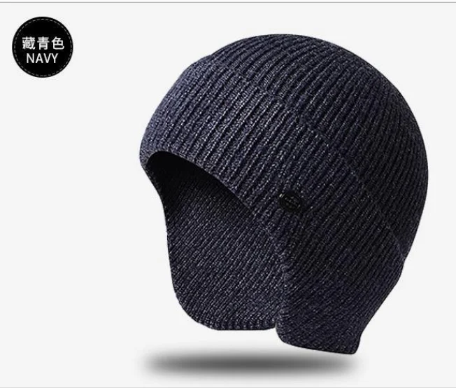 
Earflaps Ski Caps Winter Warm Angora Custom Logo Knitted Beanie Hat For Men 