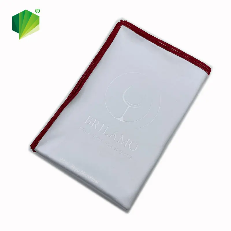 Large Microfiber Cristal Glassware Polishing Cleaning Cloth Lint Streak Free Drying Glass Towel Custom Logo Big