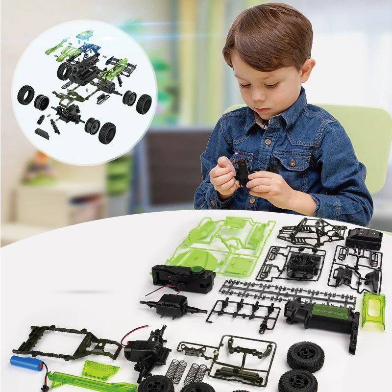 1:18 2.4g 74pcs small part diy assemble rc hand control car toy HN941247