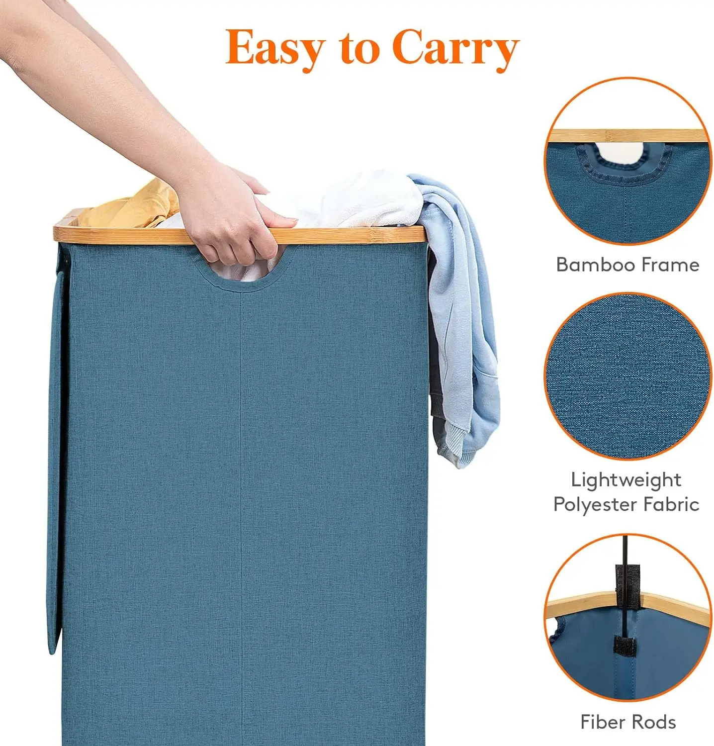 collapsible organizer shelf durable rope bathroom laundry clothes hamper washing woven cotton boxes round bamboo laundry basket