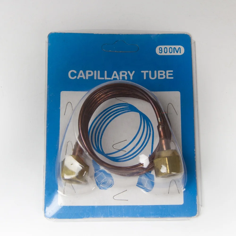 Air conditioning copper capillary tube with nut brass copper fitting