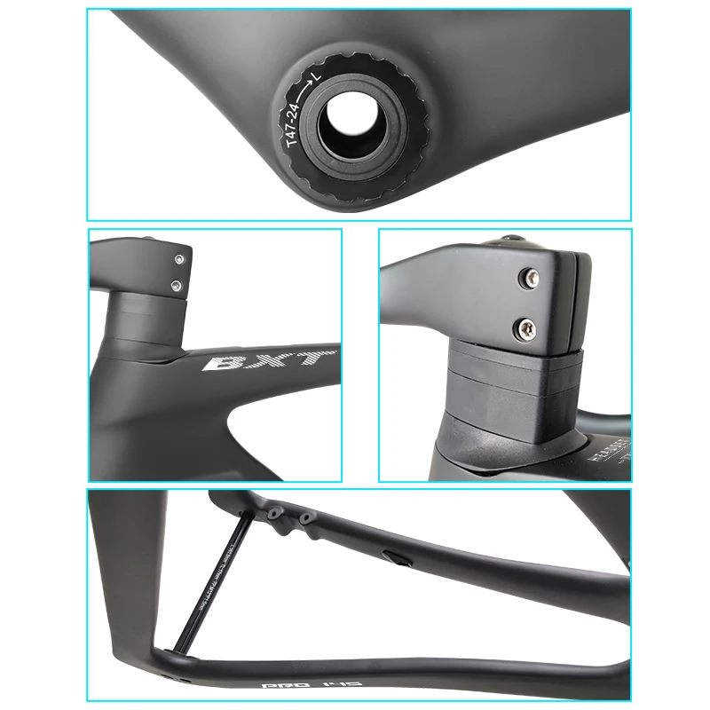BXT New Road Frameset Carbon Fiber Bike 2024 Full Hidden Line Di2 Handlebar T47 Disc Brake Lightweight Road Bicycle Frame set