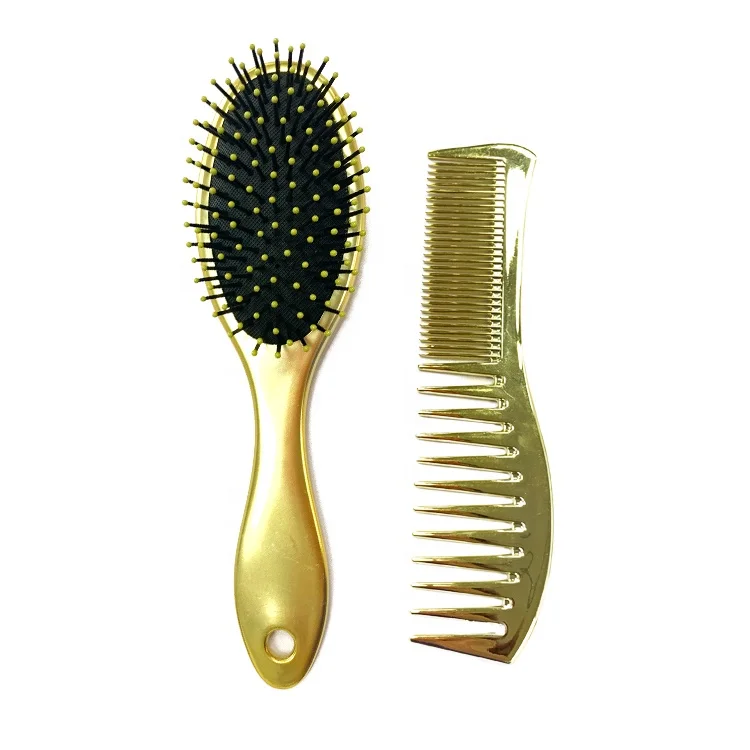 2020 Best Gold Detangle HairSet Hair Combs set with Detangling Hair Combs Dryer Cushion Massage Brush