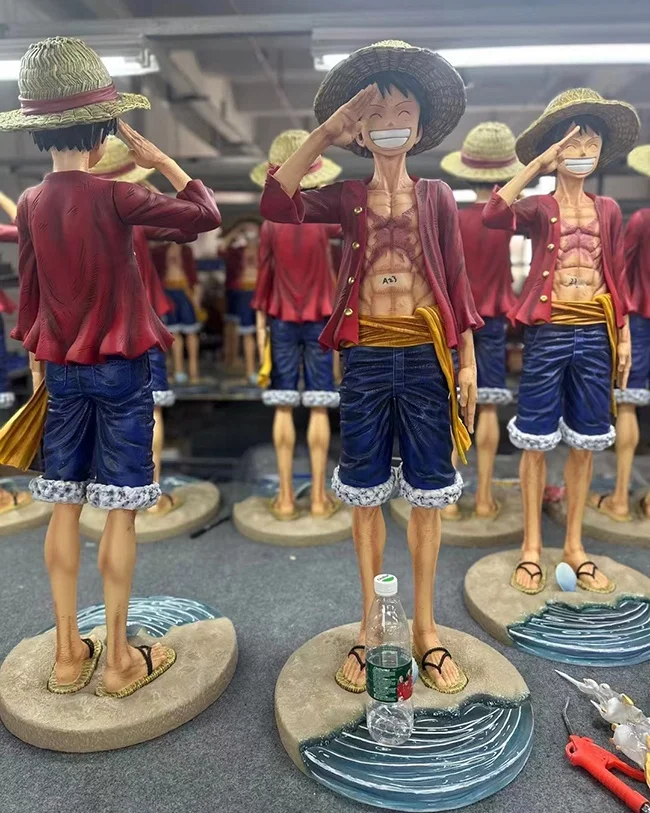 Famous Japanese anime character One Piece Luffy figure cartoon movie characters sculpture life size Resin Crafts Mold Statue