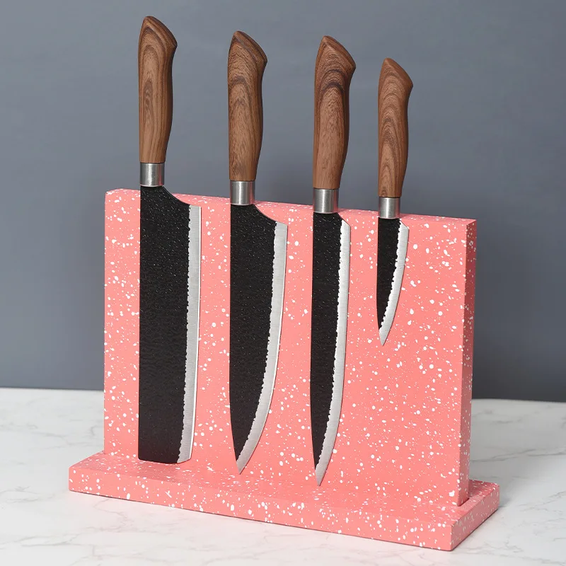 kitchen butcher natural bamboo case messerblock knife storage organizer magnet knife block holder stand knives rack