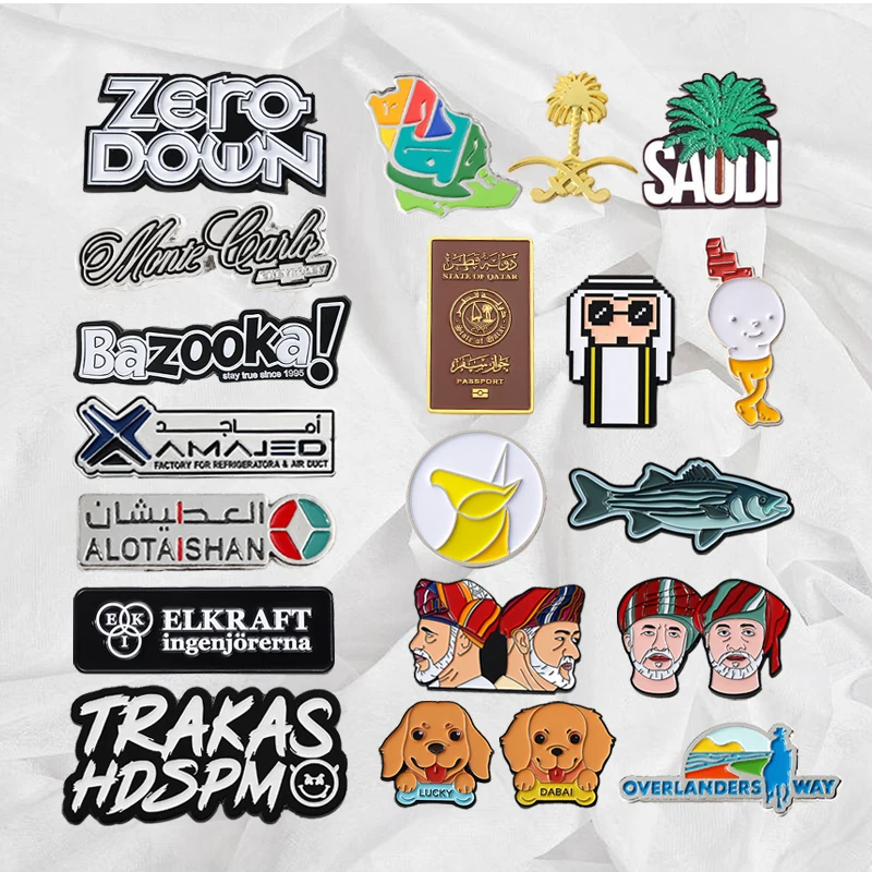 Custom Design Logo 3D Metal Sticker Saudi Arab Kuwait Qatar Letter Names Symbol Numbers Sticker Phone Case Metal Sticker Pin