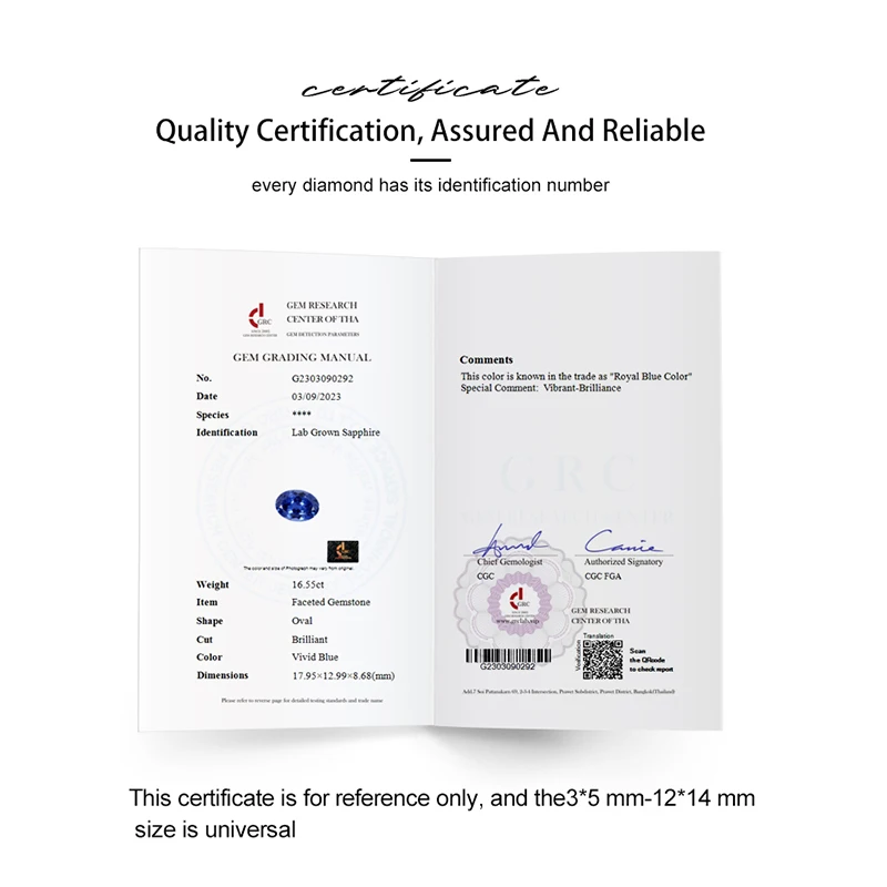 AGL Certified Royal blue lab sapphire 1carat 2carat 5mm Loose sapphire wholesale Jewelry Gemstones Blue Gems Lab Grown Sapphire