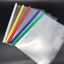 Cheap top quality custom simple clear PP report cover file pumping rod file plastic business folders