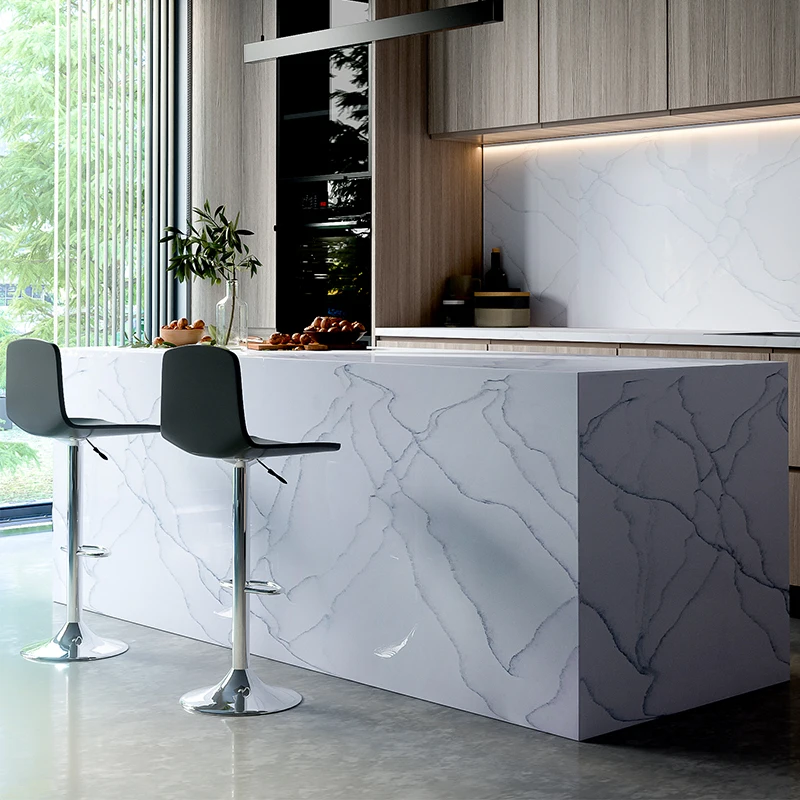 China Manufacture Engineered Stone Kitchen Countertops Solid surface kitchen Countertops Pure Vanity Top