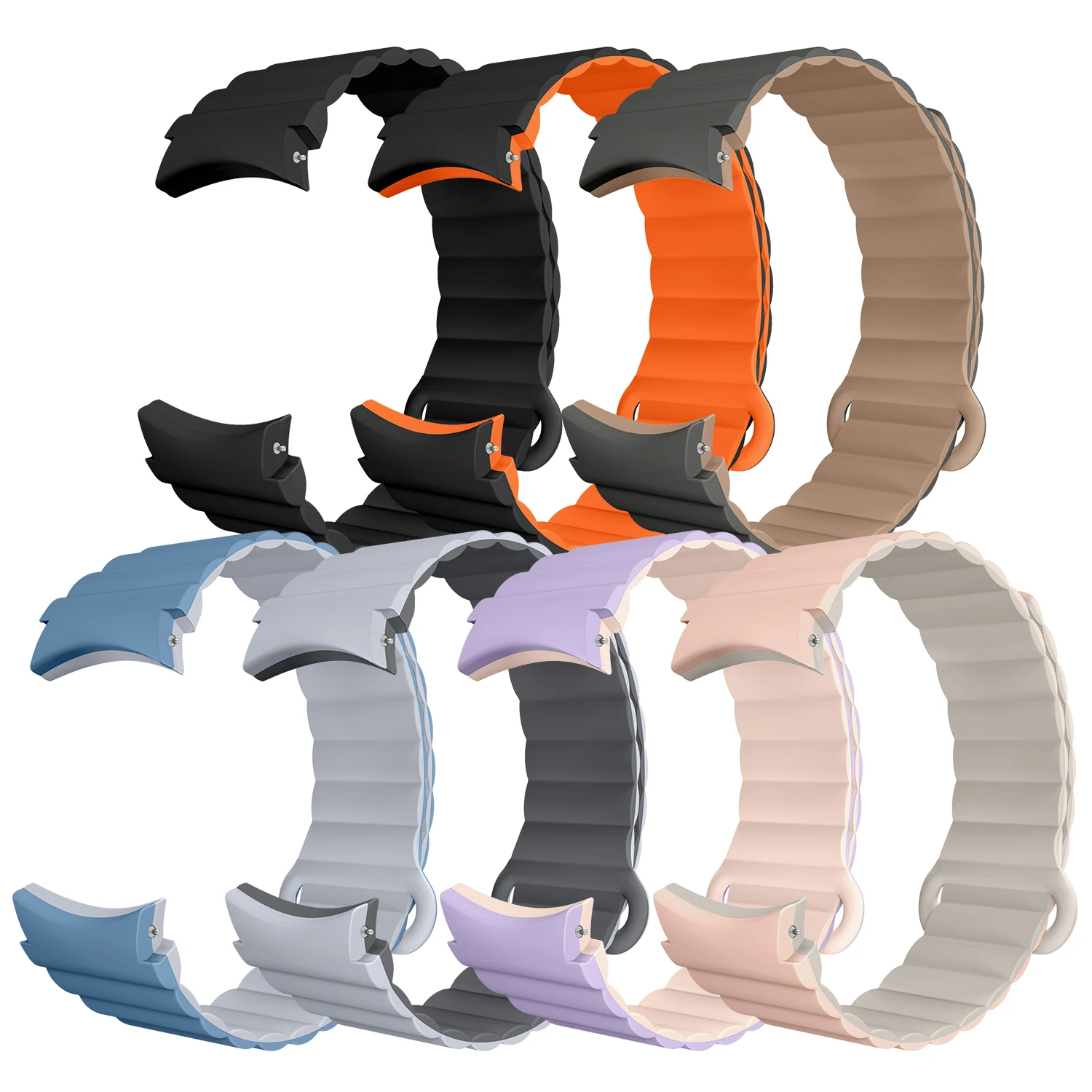 RYB Rubber Watch Band For Samsung Galaxy Watch 4 Active 2 Silicone  Magnetic Bracelet Replacement Straps for Galaxy 5 20mm