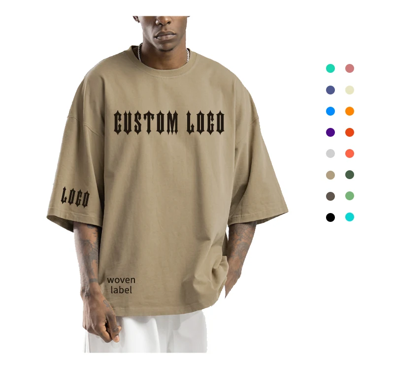 2022 Custom short sleeve tshirt 100% cotton blank drop shoulder t-shirts print on demand oversized t shirt