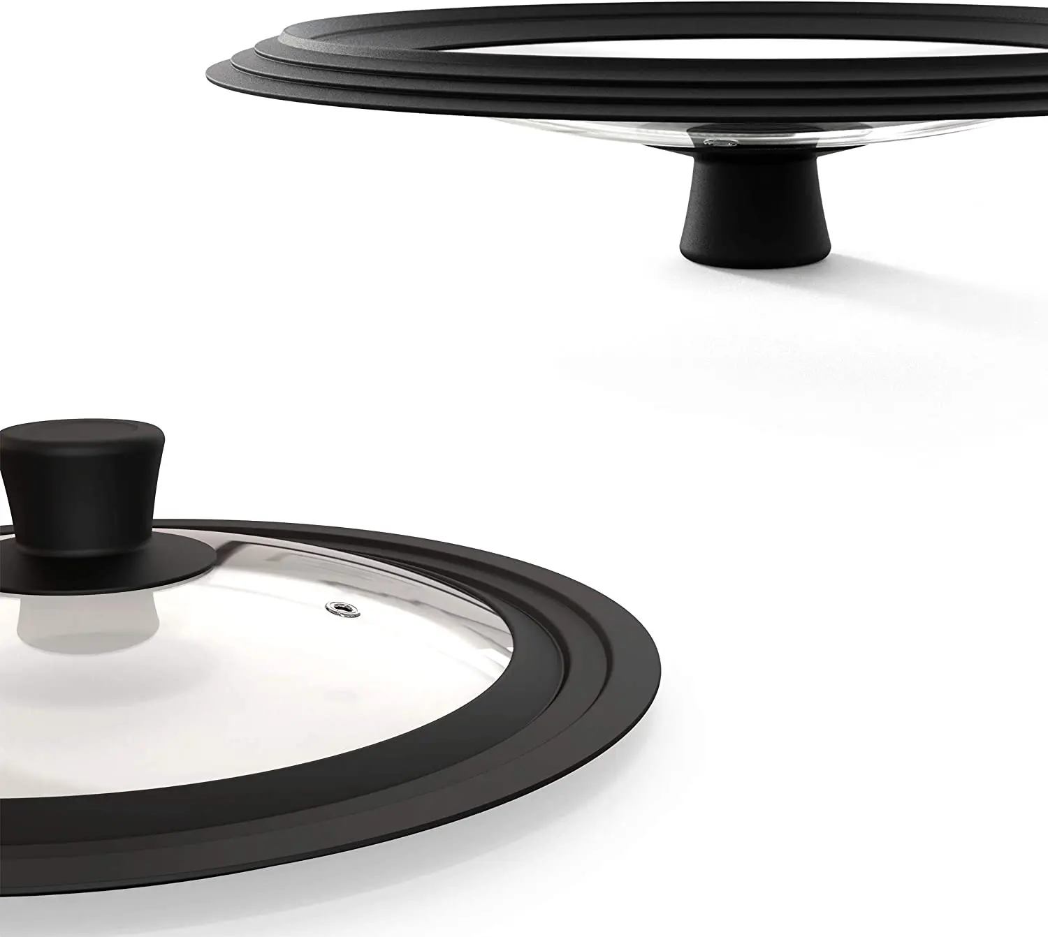
10 11 12 inch Firm Silicone Edge Tempered Glass Universal Lids for Pots Pans and Skillets 