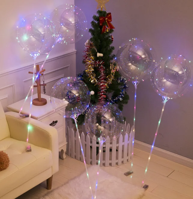 Party Toys LED String Light Night Glow in the Dark Balloon Ballon with Stick
