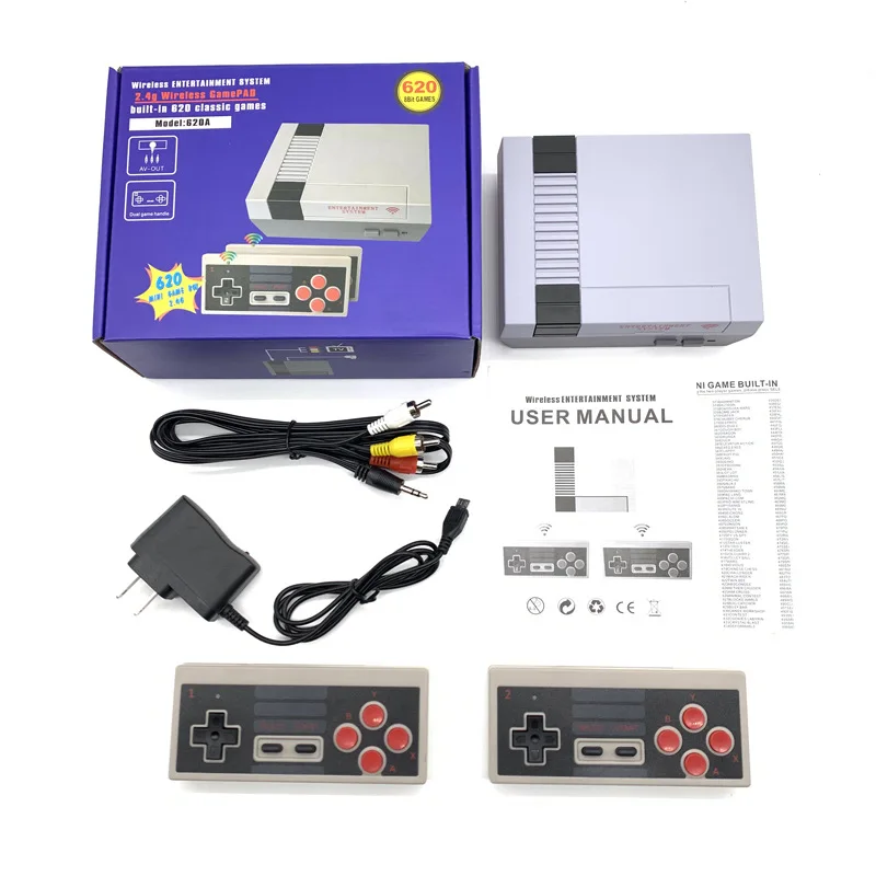 Mini TV  Classic Edition 8-bit Games Console With Wired Game Controller Built-in 620 Home Entertainment Video Games console