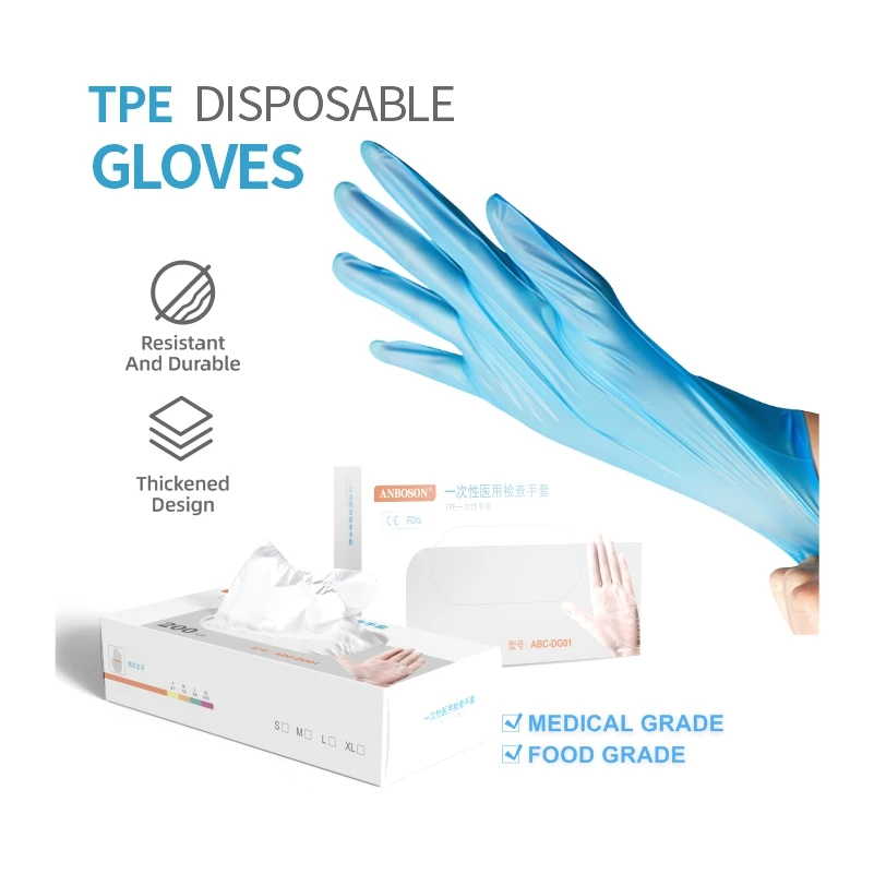 
Medium Exam Hospital Tpe Surgical Disposable Powder Free Guanti Monouso Box The Sterile Gant Medical Plastic Examination Gloves 