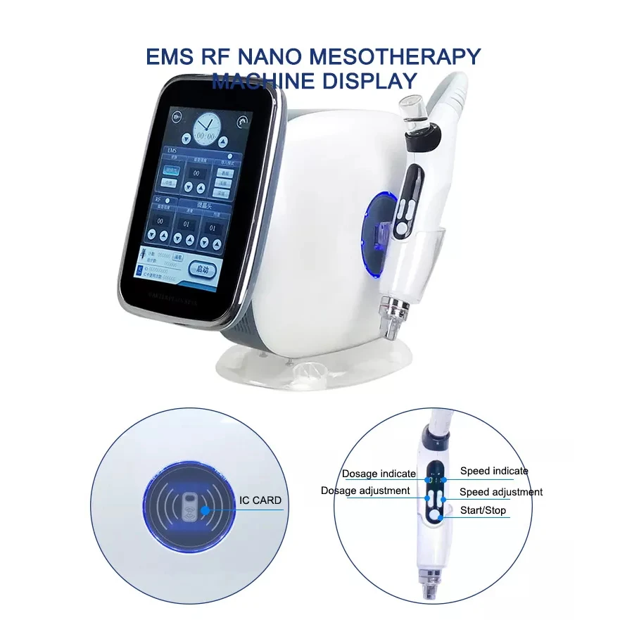 Newest Anti-aging Rf Ems Meso Nano Injector Gun Microcurrent Skin Rejuvenation No-needle Mesotherapy Device For Face