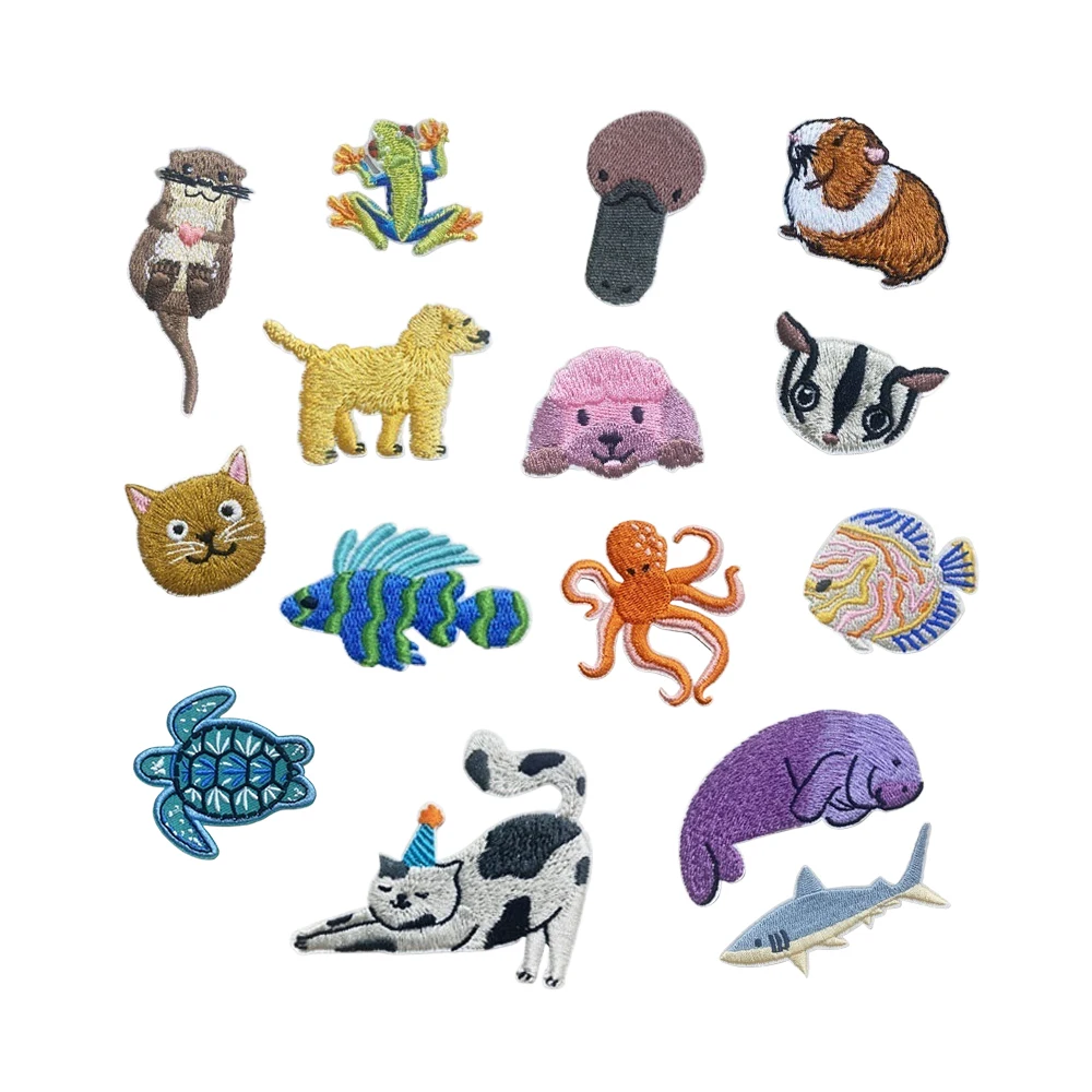 Дешевая цена новый дизайн железная фетровая ткань детская одежда декоративные нашивки с маленькими животными