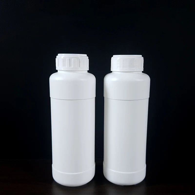 500ml empty white hdpe Liquid Chemical reagent fluorinated bottle round shaped medicine pesticide plastic bottle