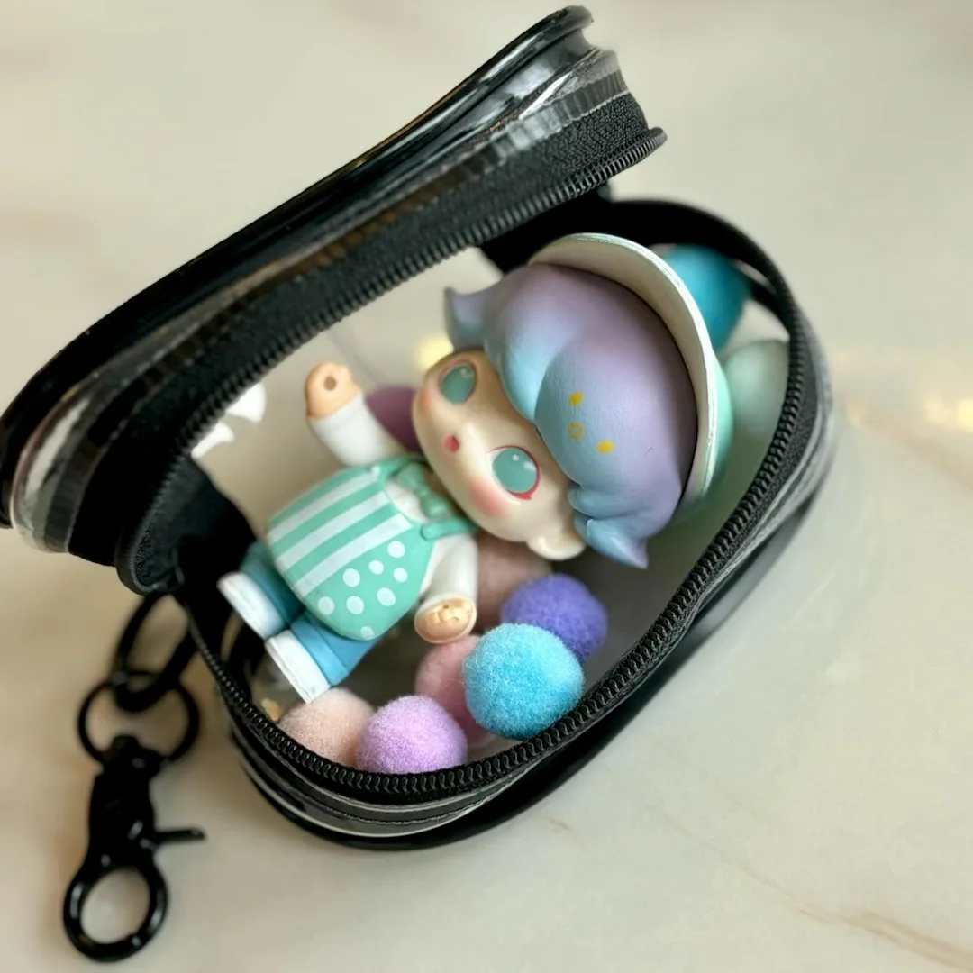 High Quality Mini Key Storage Bag Transparent PVC Blind Box with Straps Fashionable Trendy Coin Wallet and Car Key Chain Gift