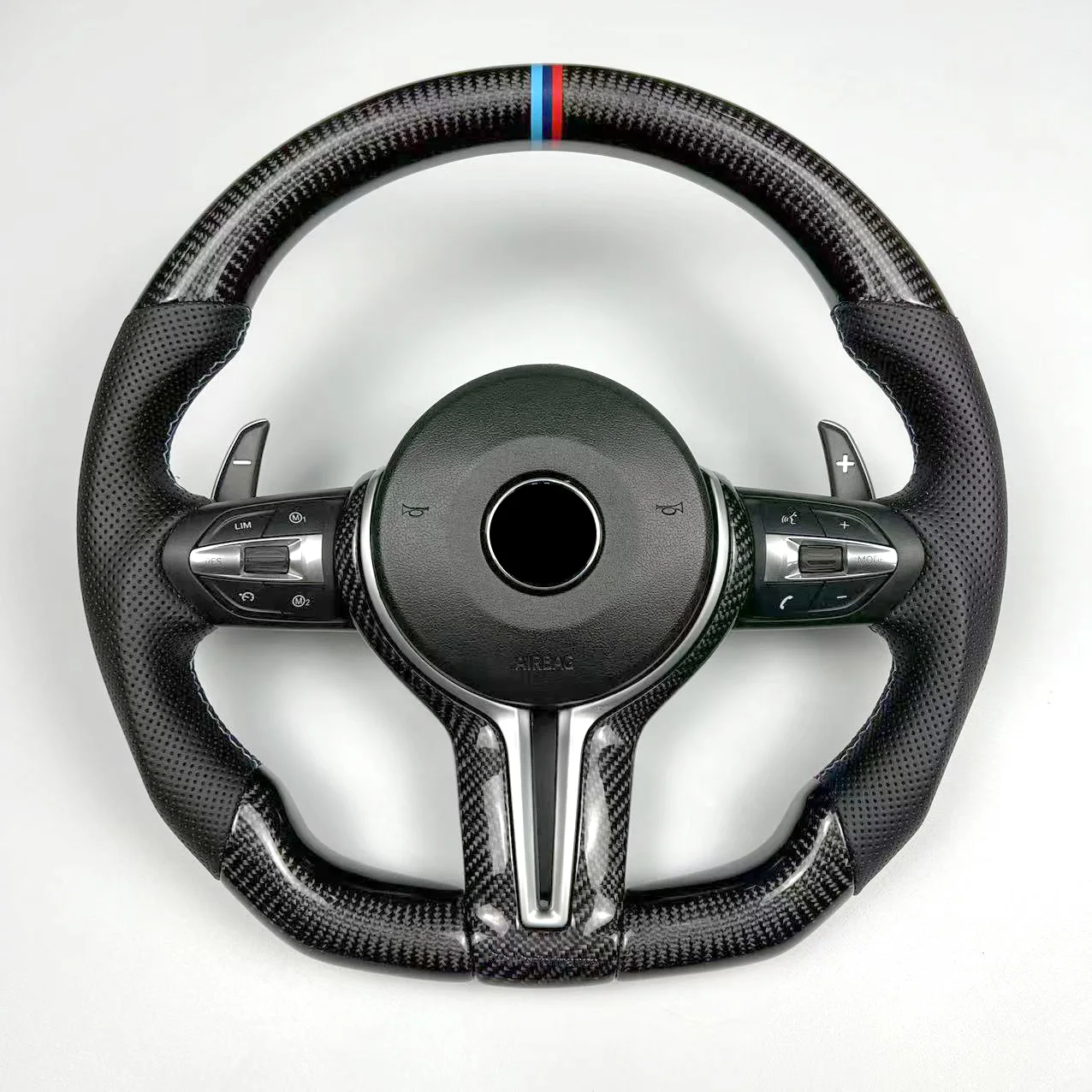 Racing Car Carbon Fiber Steering Wheel For M Performance bmw F30 F31 F32 F80 M2 M3 M4 Steering Wheel LED motors