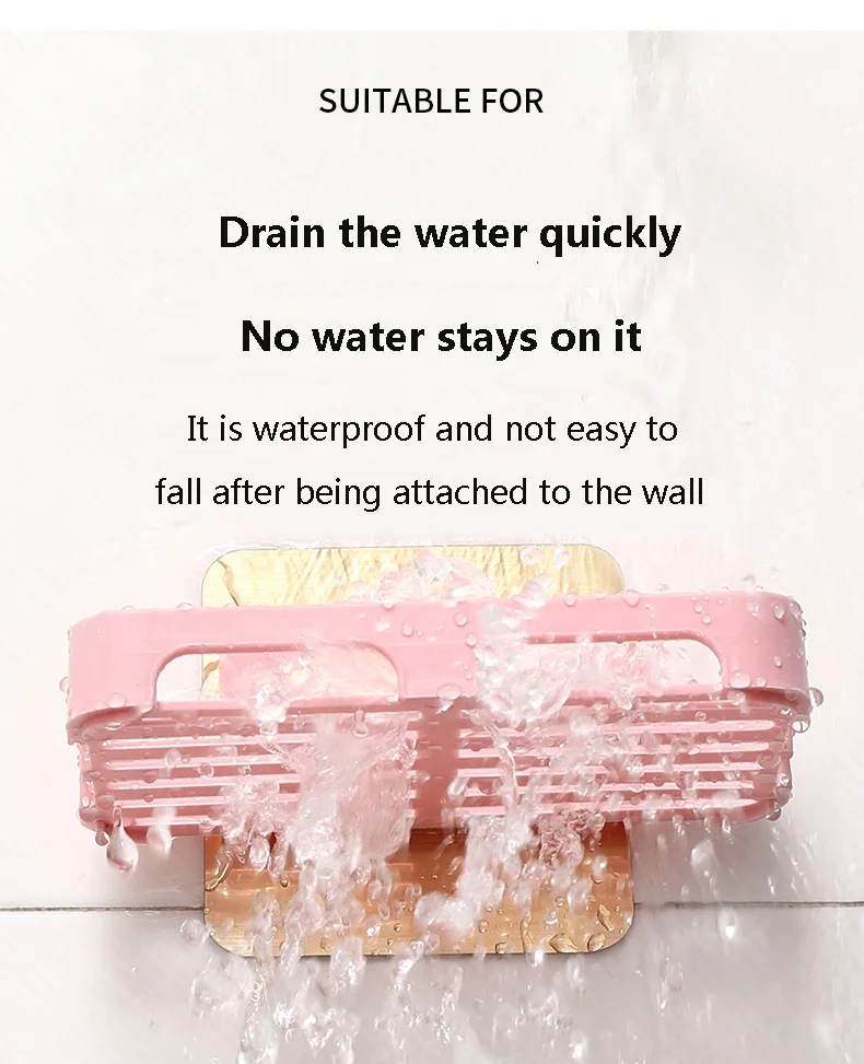 Kitchen bathroom household wall-mounted drainage plastic non-perforated soap box