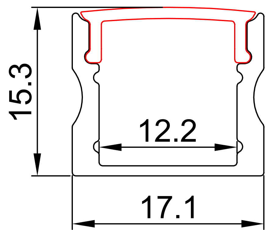 Widely used Aluminum LED Profile without flange for  Flexible LED Strip Lighting