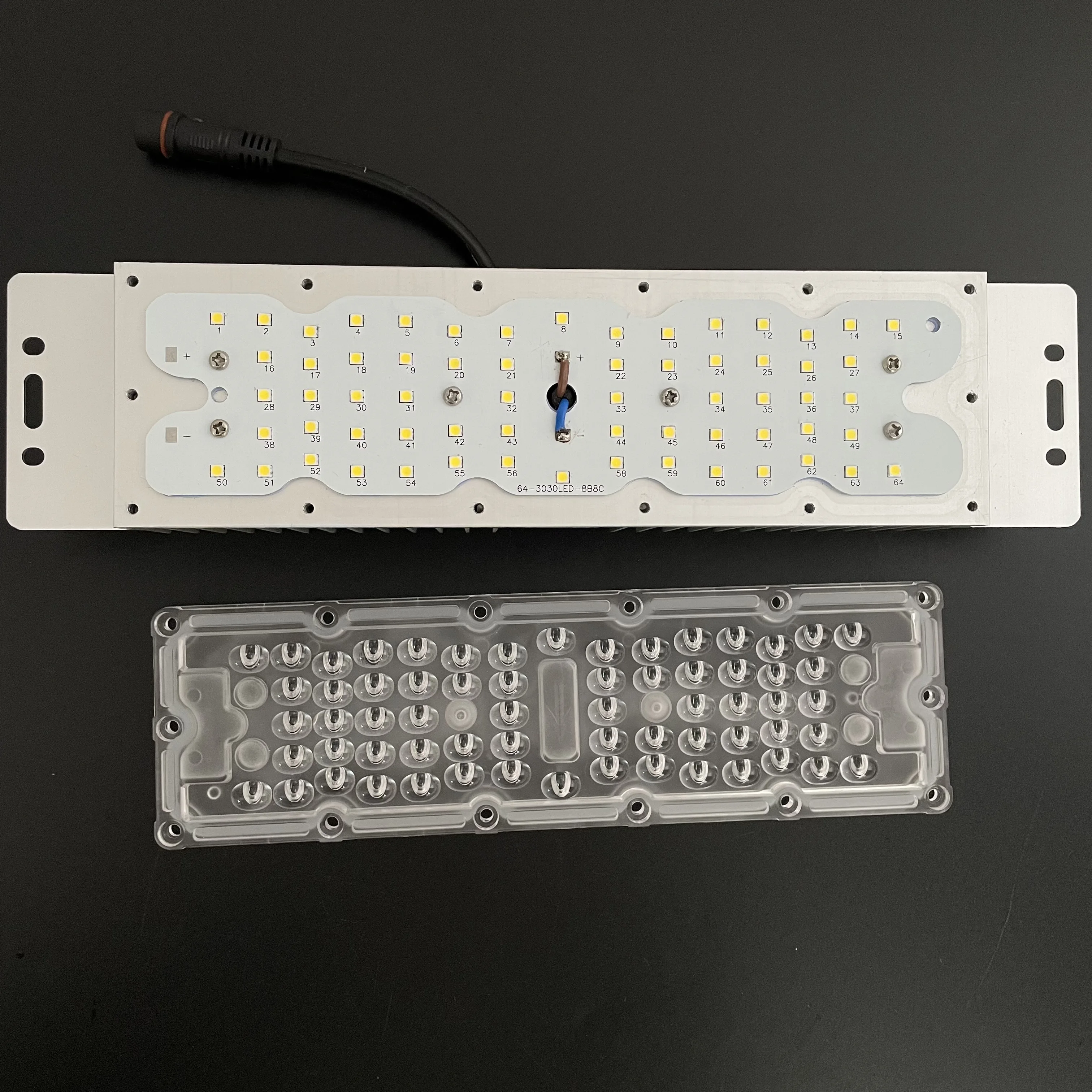 80X150 degree popular 64 led 50 watts module Vertical plastic led light lens