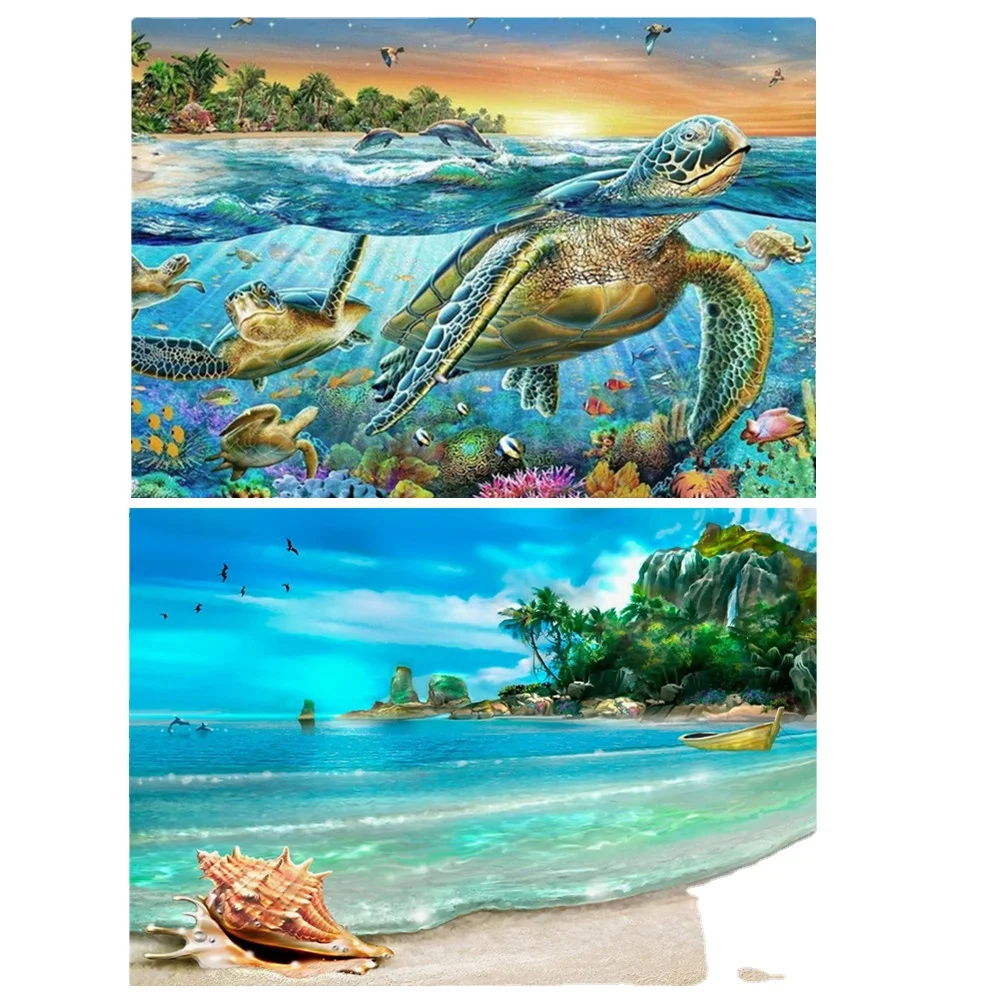 
Foreign Trade Aliexpress Diamond Painting Island Seaside Scenery Series Stick Drill Painted Cross - Stitch Manufacturers Product 