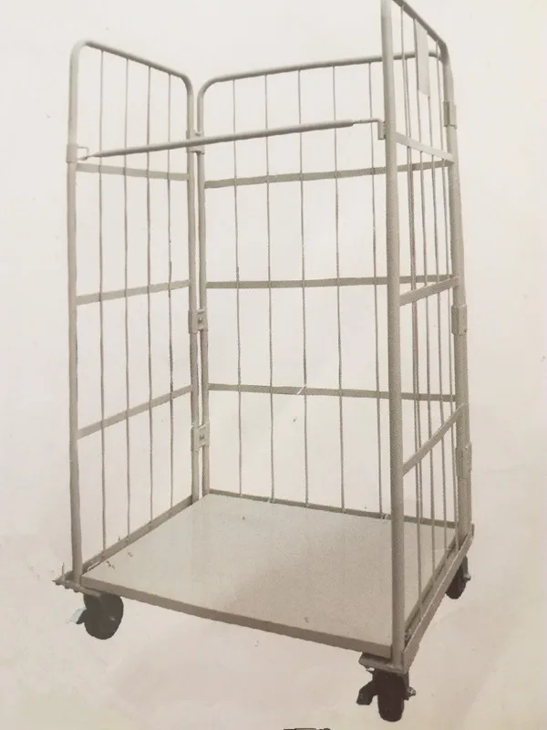 Foldable  zinc-plated  rolling containers with high quality