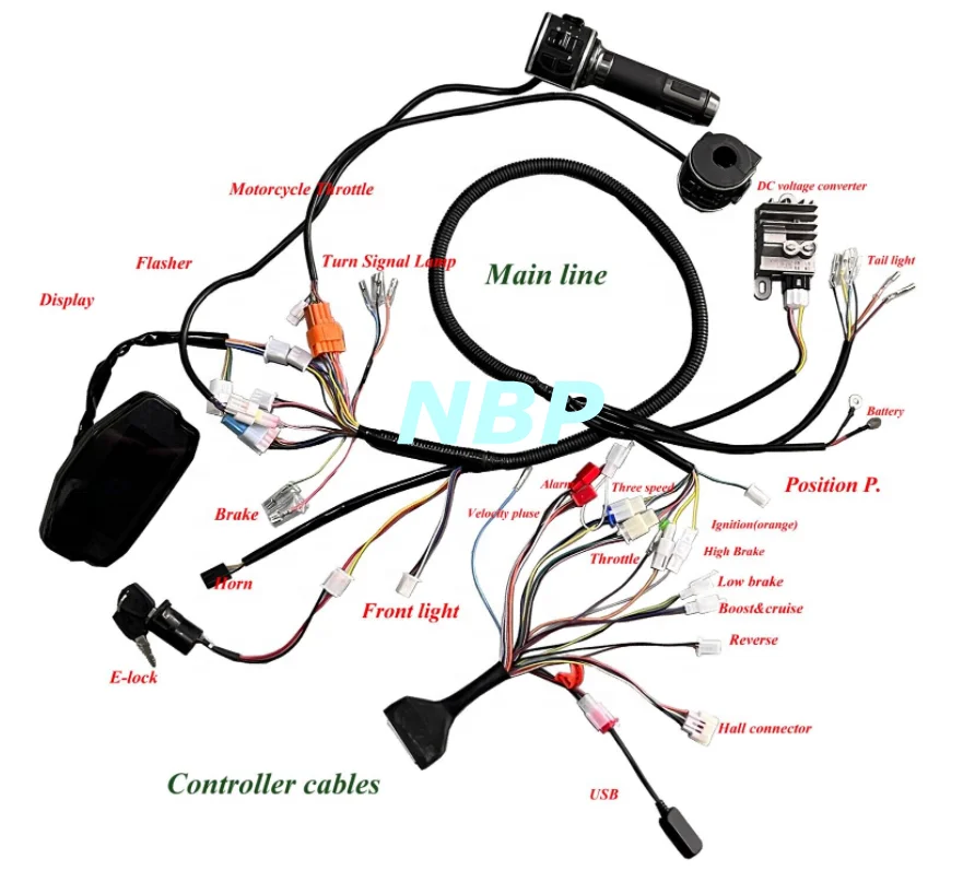 QS138 Mid drive motor 72V3000W 70H 138-C Mid motor 428 gear for motorcycle with fardriver controller harness wiring for scooter