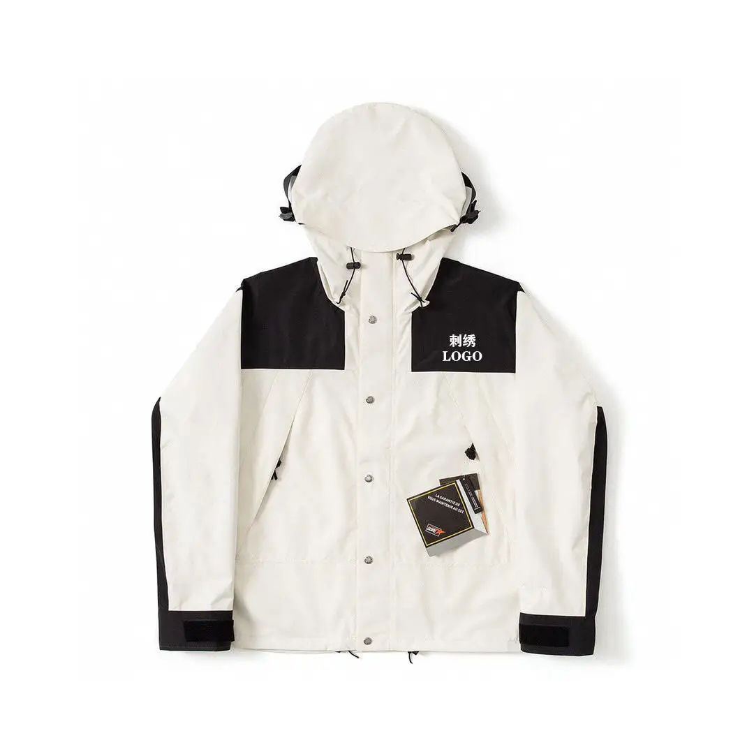 Solid Color contrast color Jacket With Hooded Long Sleeve windbreaker Jacket  Coat For Men