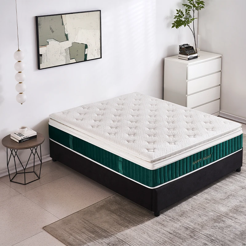 New Luxury 5 Star Hotel Mattress King Queen Size Natural Latex Roll up in a Box Pocket Spring Mattress