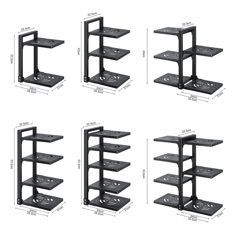 Pots and Pans Organizers for Cabinet Adjustable Pot Organizer Rack Under Cabinet Kitchen Cabinet Storage Organizer Multifunction