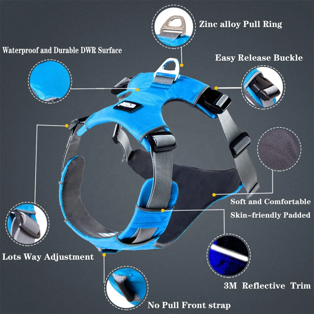 Hot Selling Soft Padded Reflective Dog Vest Harness  Breathable Adjustable No Pull Dog Harness