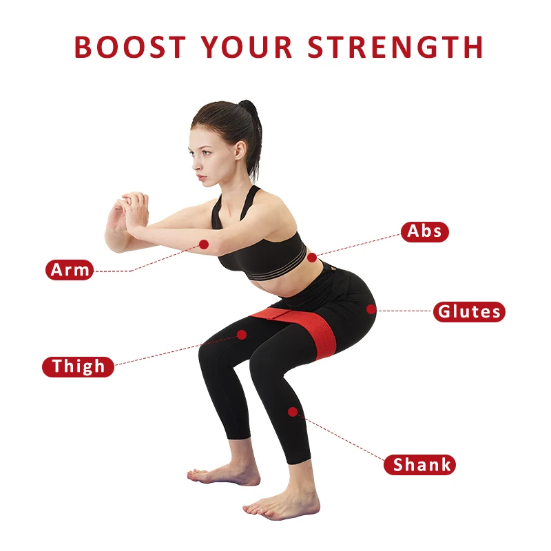 Wholesale Custom Logo Yoga Booty Bands Hip Fabric Resistance Bands Manufacture Pink Resistance Band