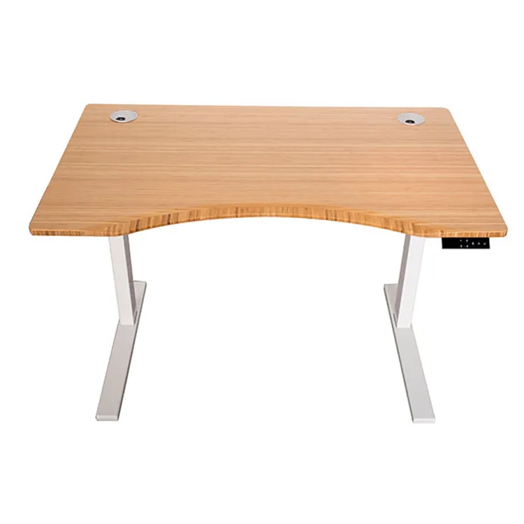 High quality Electric adjustable frame legs Standing desk lifting office desktop Bamboo office table