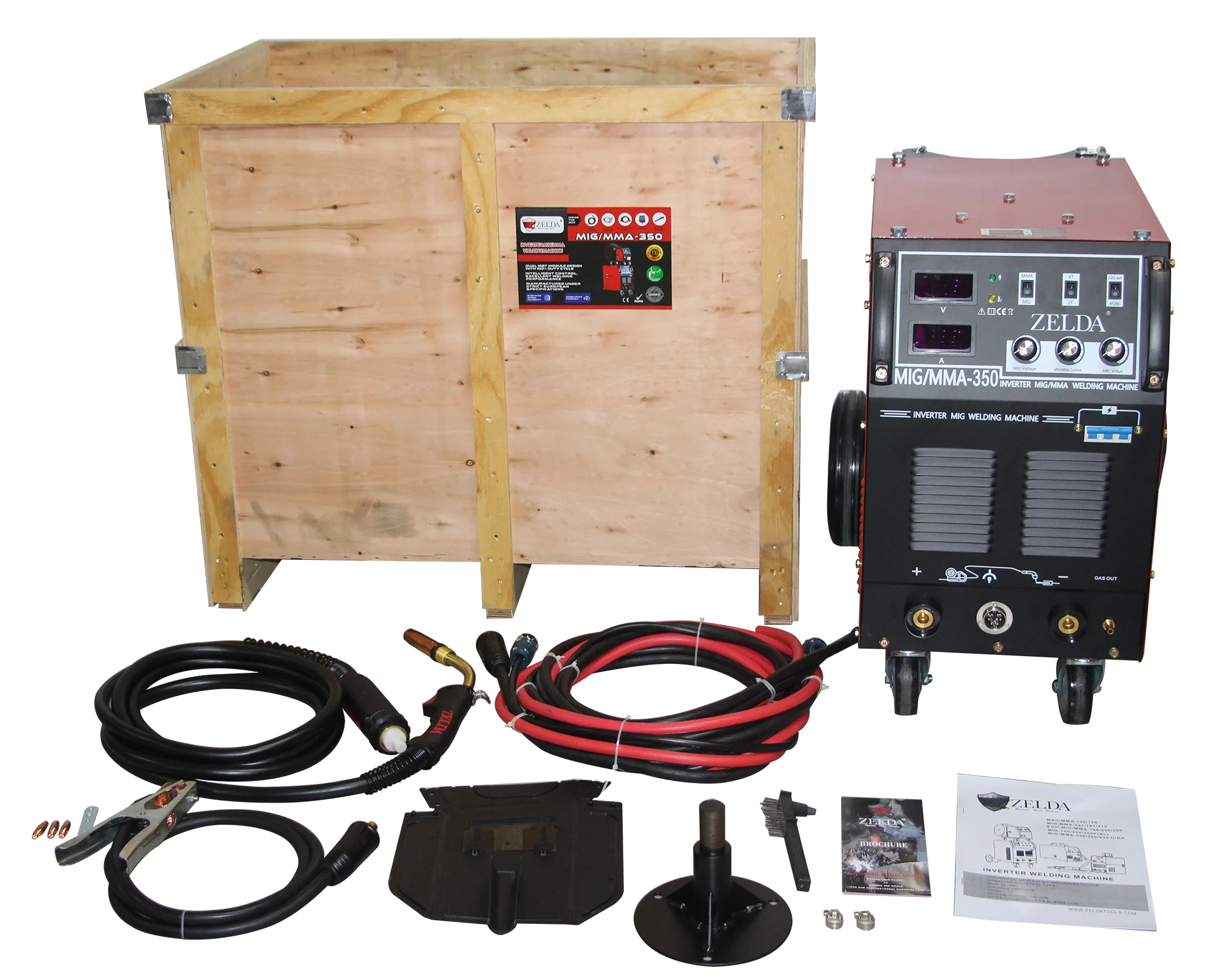 Heavy duty mig mma welder 350 welding machine for light industrial use with 2t/4t 15 kg wire spool