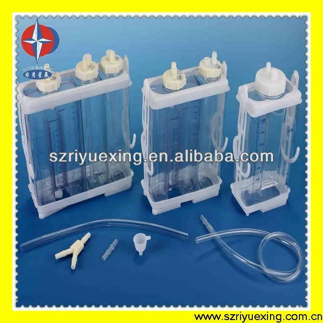 1600ml ,2000ml,2500ml luxury under water sealed system plastic chest drainage bottle