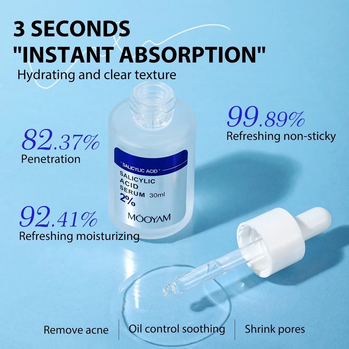 Salicylic Acid Essence Lighten Acne Marks and pits pimples Acne Removing Lotion Soothing Repair Acne Removing Essence