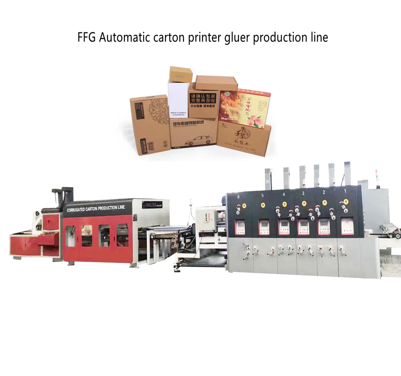automatic box forming machine corrugated carton printing slotting die cutting folder gluer machine with stacker