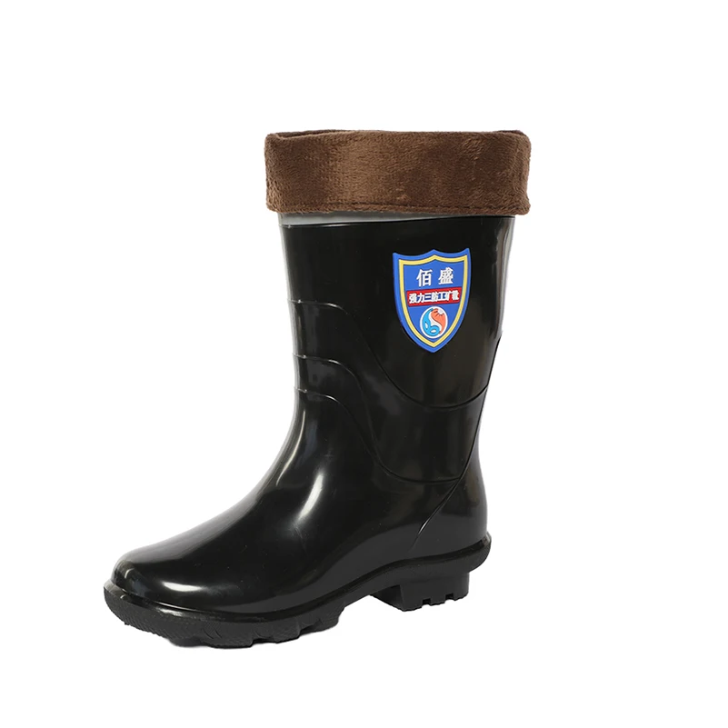 Factory Customized Thickened Warm Cotton Lining Pvc Rain Boots Waterproof Non-Slip Cheap Rain Boots