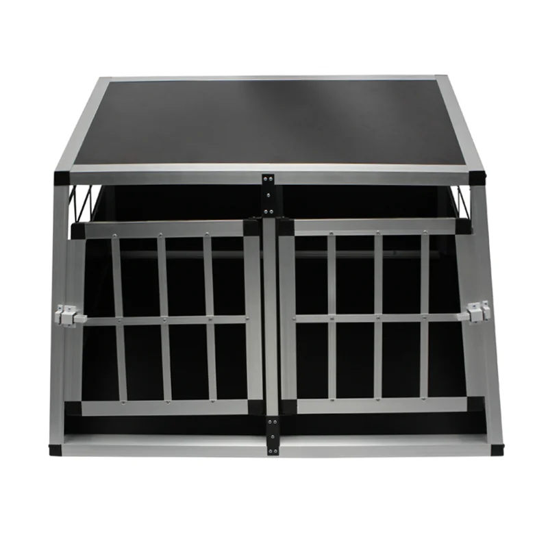 Small and medium-sized dog cage thick encryption material upgrade the double door lock  prevent escape more secure