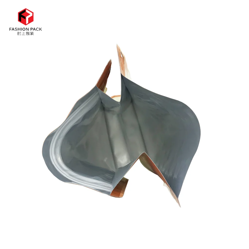  Точечная УФ-печать квадратная плоская Нижняя сумка с молнией пластиковая упаковка известный бренд кофейные зерна порошок продукт 700 г