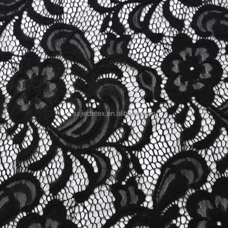High Quality Soft Brocade Jacquard French Stretch Nylon Hollow Lace Fabric Spandex