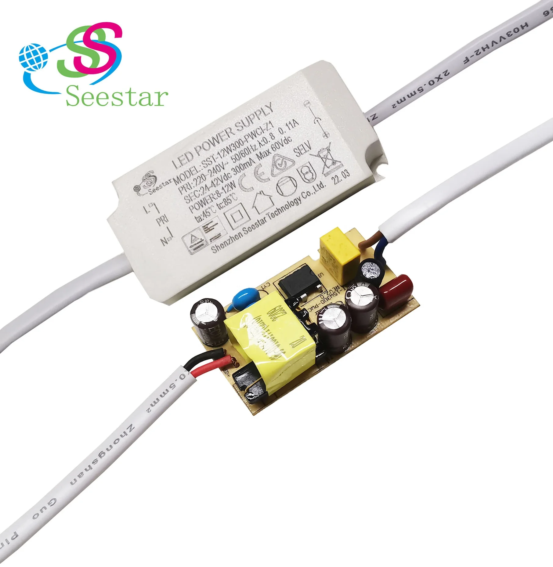 IP42 8-12W Patent ultrasonic led driver SST-12W240-PWCI-Z1 DC24-42V 240mA TUV CE CB SAA NEW ERP isolated free flicker