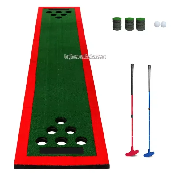 Factory New 12Holes Golf Putt Game Mat Custom New Design Golf Putting Green Carpet 2-on-2Putting Game Putting Indoor Outdoor Mat
