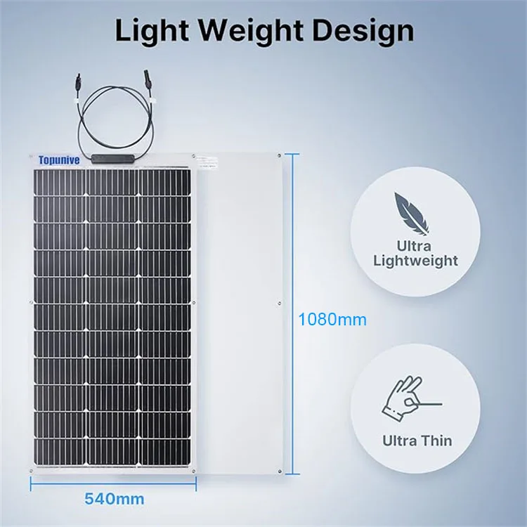 Flexible Solar Panel 200W 270W 32V IP68 Monocrystalline Solar Modules Bendable Semi-Flexible Mono Solar Panel 200  Watt