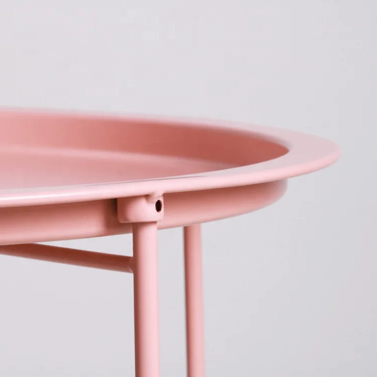 Concise Style Portable Metal Folding Tray Side Table Small End Table